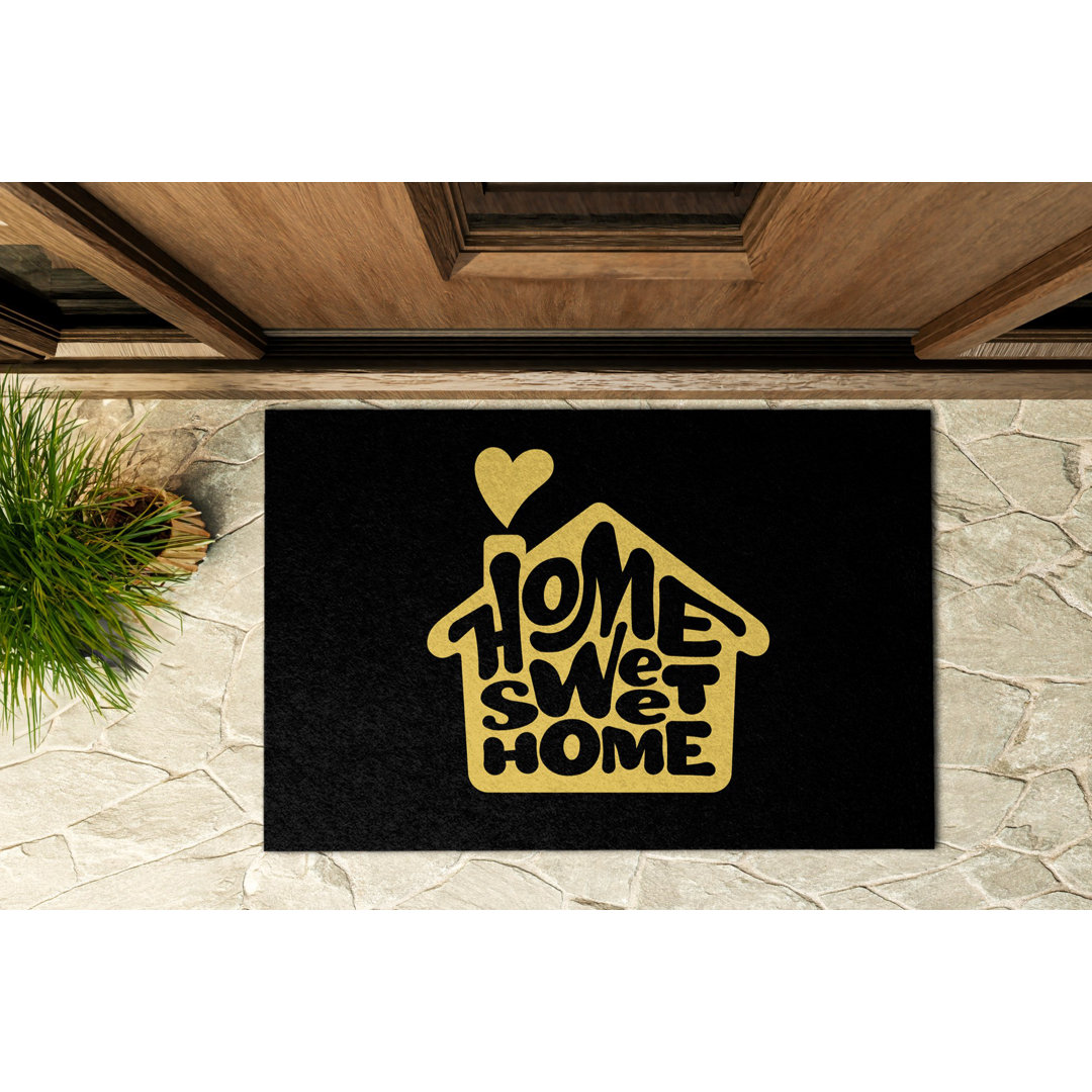 Home Sweet Home 60 x 90 cm Anti-Rutsch-Türmatte für draußen