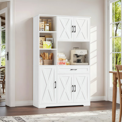 Anitrea 70.9"H Kitchen Pantry With Microwave Shelf, Wood Storage Pantry Cabinet with Drawer by Gracie Oaks