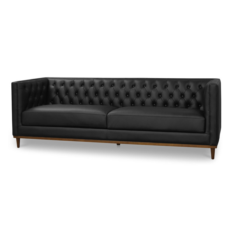 Fielder Sofa Black Leather, Black