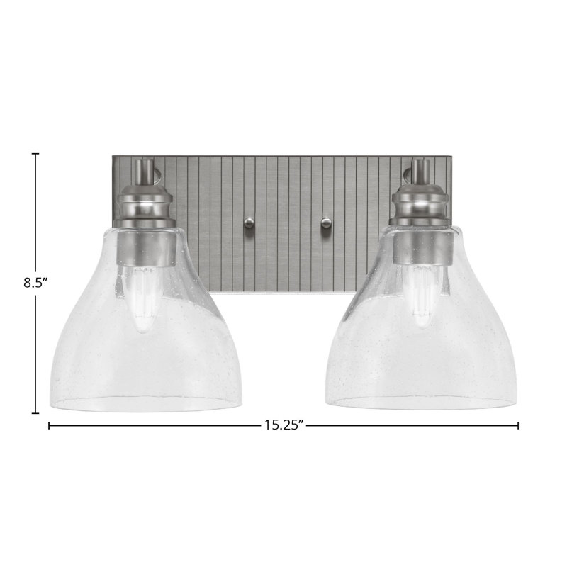 Éclairage pour meuble-lavabo à 2 lumières Jarka, Transparent, Nickel brossé