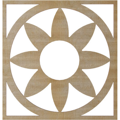 22"OD x 7 5/8"ID x 3/8"T Blume Wood Fretwork Pierced Ceiling Medallion, Walnut