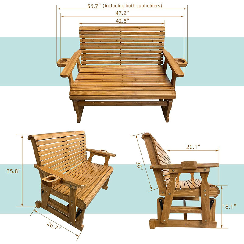 Fauteuil oscillant d'extérieur en bois Ruvimbo