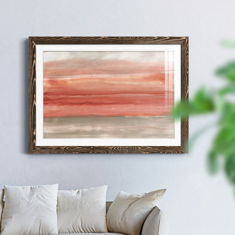 Oasis Sky - Single Picture Frame Painting, 37.5" H x 27.5" W x 1.5" D, Walnut Framed