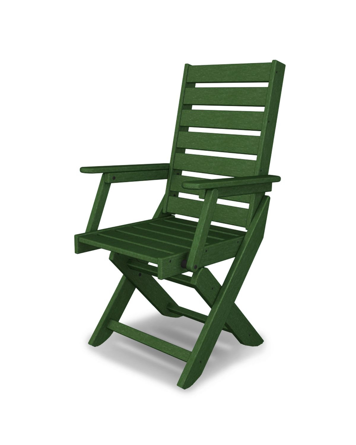 POLYWOOD® Captain Foldable Patio Armchair, Hunter Green