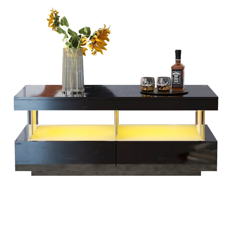 Coffee Table with Storage, Black