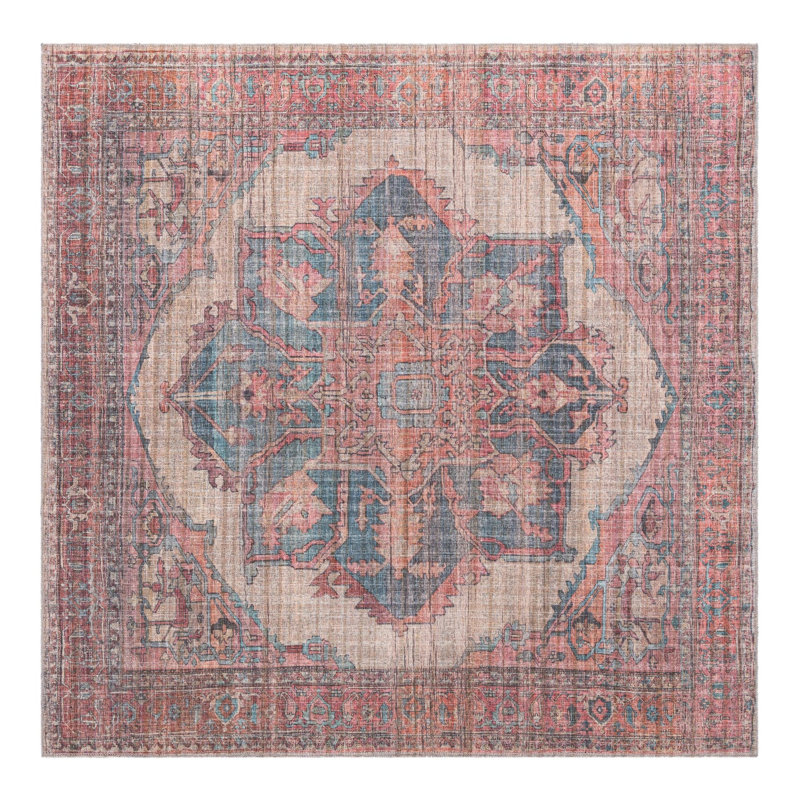 Haag Chenille Floral Indoor Rug, Square 7'3"