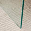 Ensemble de table de chevet et de table basse à trois niveaux, panneau de fibres à densité moyenne et verre trempé, conception simple avec rangement puissant