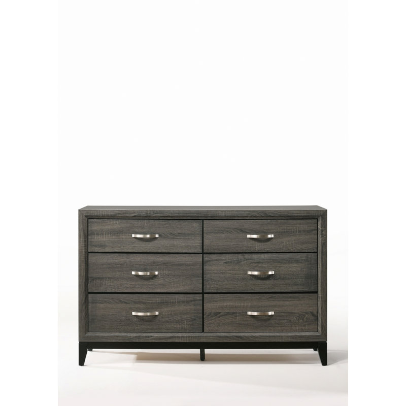 Commode 6 tiroirs, commode de rangement pour la chambre à coucher, commode décorative pour le rangement