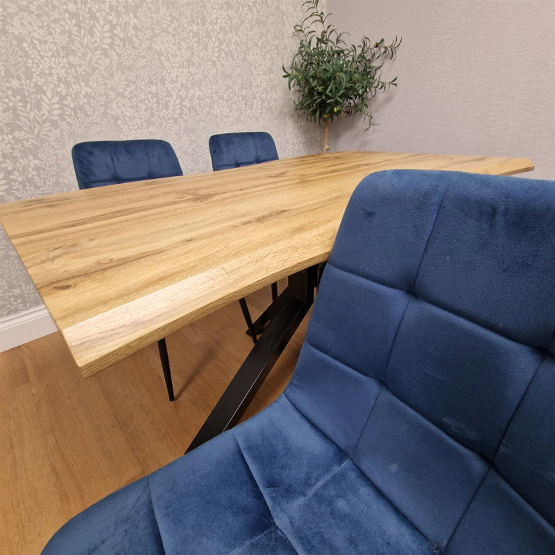 4 -Person Dining Set, 75cm H x 140cm W x 80cm D, Blue