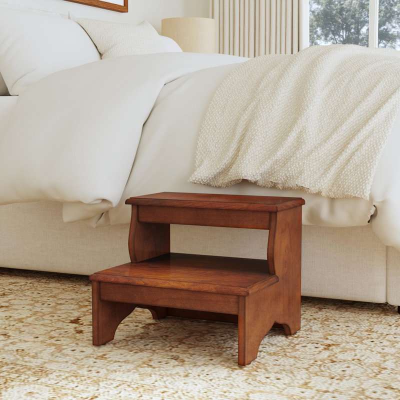 Plantation 2-Step Wood Step Stool, Rich Chestnut