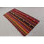 Tapis turc vintage orange rayé pour vestibule ou petits espaces