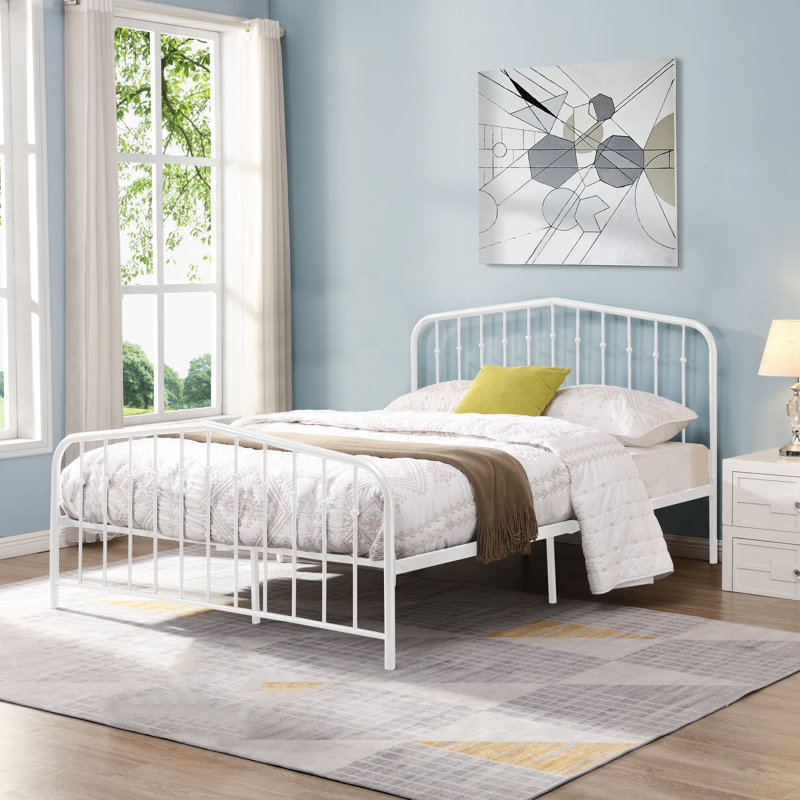 Lindsey Metal Open-Frame Bed, White, Full