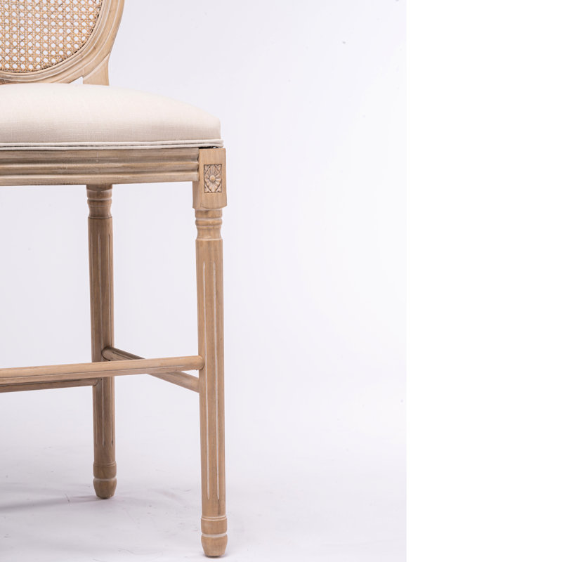 De 2 chaises, assise rembourrée, crème, rétro et élégante pour tous les environnements 2 pièces campagne française, dossier en filet, siège en éponge épaisse, structure en bois massif, style
