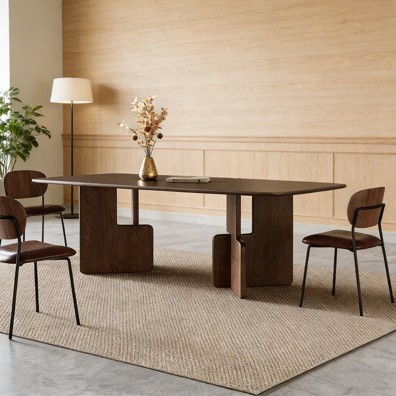 Table de salle à manger minimaliste française, H 29,53 po x L 70,87 po x l 35,43 po