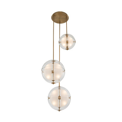 Sussex 3 LT Winter Brass Multi-Pendant Kalco