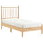 Lit plateforme moderne de style Mid-Century avec finition naturelle et tête de lit à lattes verticales avec rails de livraison inclus, assemblage simple requis
