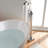 Waterfall Tub Filler Freestanding Bathtub Faucet Floor Mount Brass Single Handle Bathroom Faucets With Hand Shower 6 Gallons Per Minute-114691010