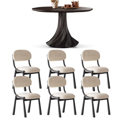 Table ronde noire exquise de style français