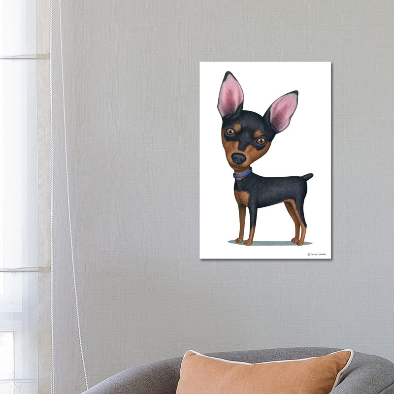 Pinscher miniature, H 26 po x l 18 po x 1,5 po
