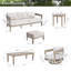 Ensemble de conversation pivotante en aluminium pour 5 personnes avec repose-pieds et coussins Harmonti-1661533682
