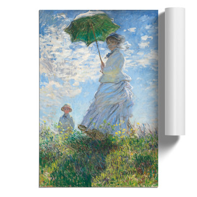 Woman with a Parasol by Claude Monet - Frameless Print