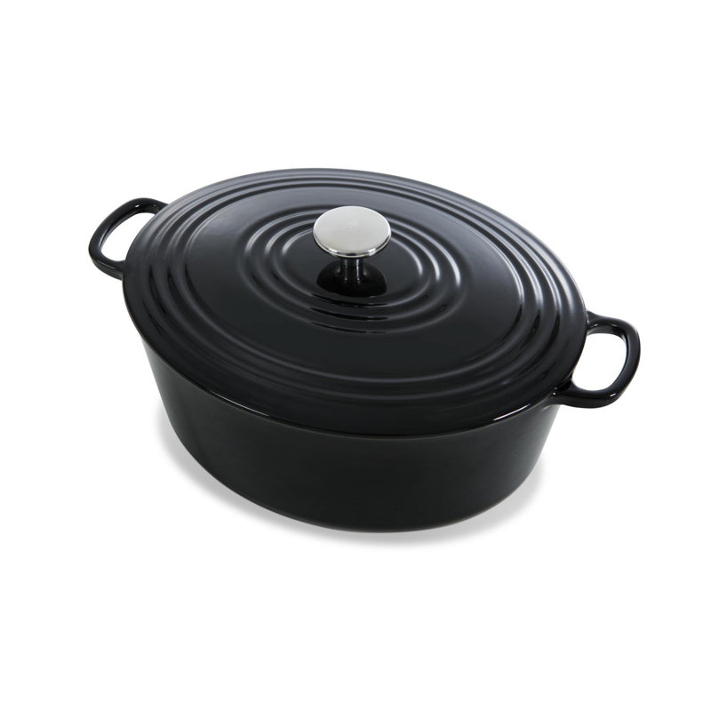 Bourgogne 7.5 L Cast Iron Oval Casserole, Jet Black