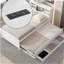 Lit plateforme simple avec tête de lit à rangement, USB, lit gigogne simple et 3 tiroirs, blanc-129631688-129631689