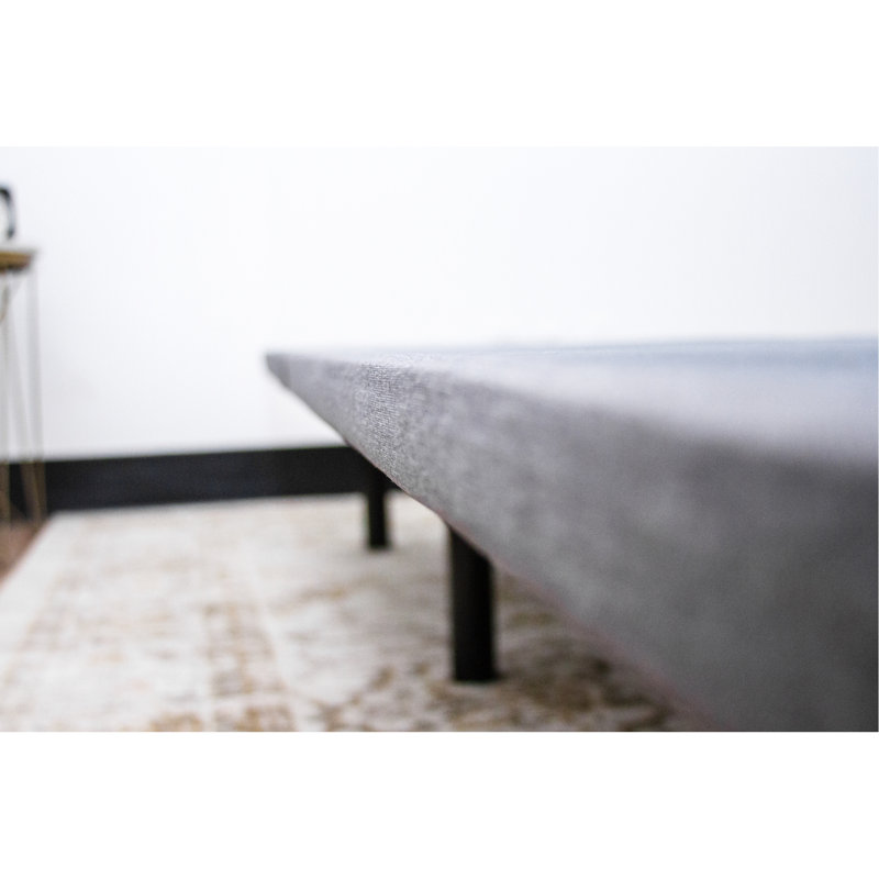 Base plateforme tapissier de la série Xl-X, style moderne, 6 pieds réglables, capacité de 1000 lb, revêtement gris, structure en acier robuste, pieds à charnières pliables de la série 4 po à 8 po, support, acier