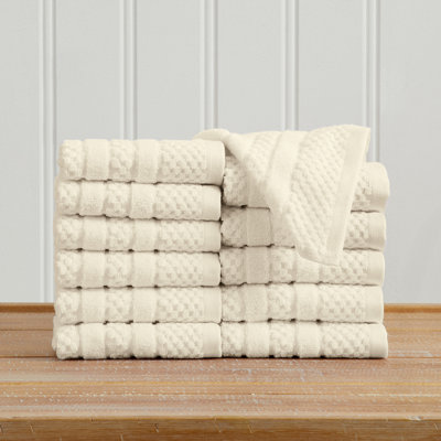 Ensemble de serviettes 100% coton à carreaux