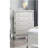 1Pc Glam 5-Drawer Bedroom Chest Diamond Patterned Drawer Fronts Silver Finish