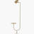 Collette retro brass and gray round base floor lamp