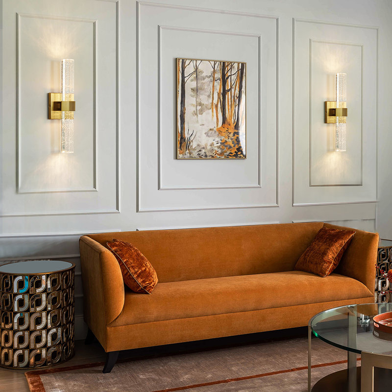 Nazreen Crystal Dimmable Integrated LED Wallchiere, Gold