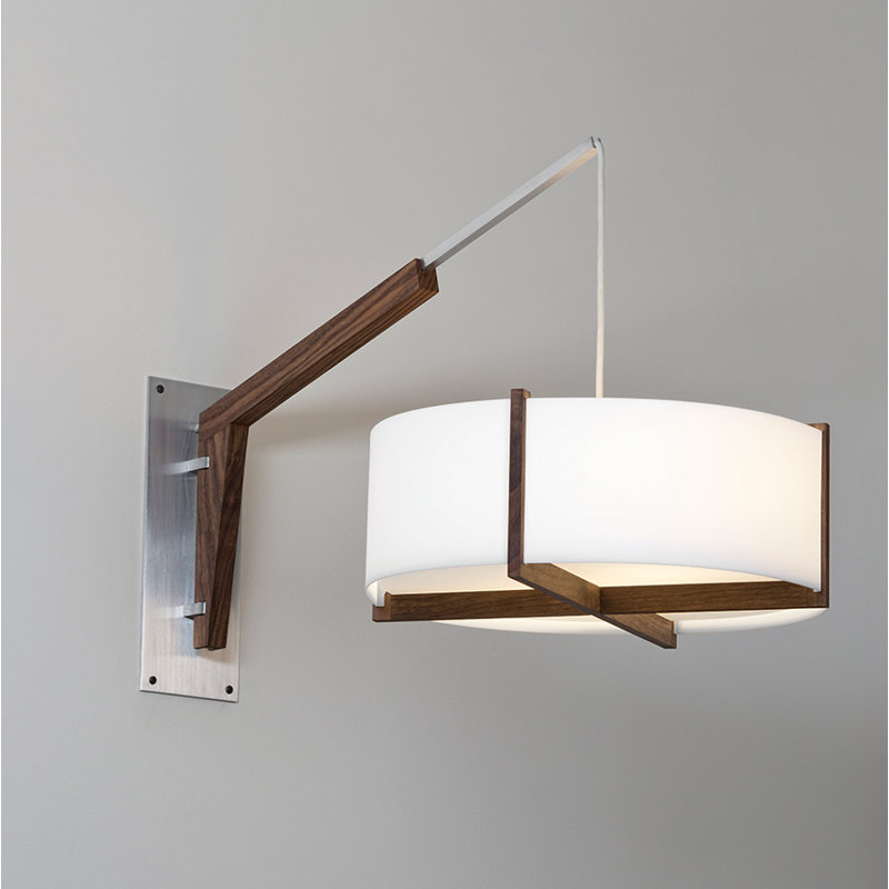 Motus Lamp Base or Clamp, Brushed Aluminum/Walnut