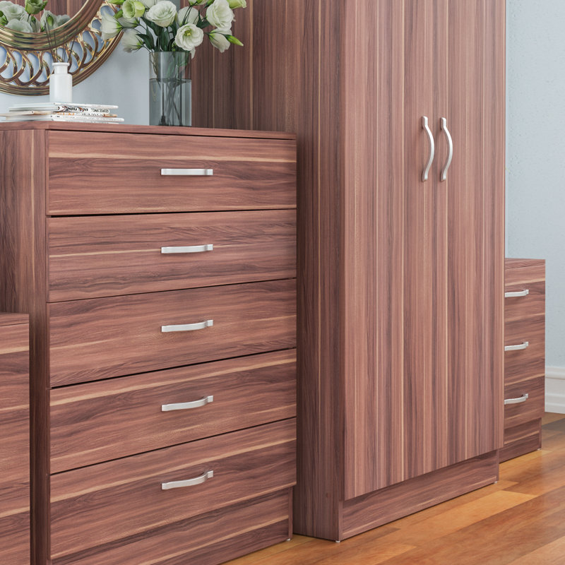 Maybery 4 Piece Bedroom Set, Walnut