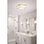 Luminaire encastré DEL intelligent de 10 pouces en nickel brossé, 1120 lumens, 24 W, 3 réglages de température de couleur (3000 K/4000 K/5000 K), gradable, diffuseur en verre blanc dépoli, installation intérieure.