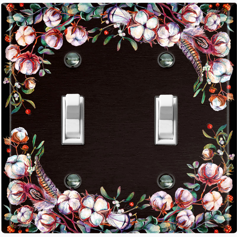 Patterned 2 - Gang Toggle Light Switch Standard Wall Plate