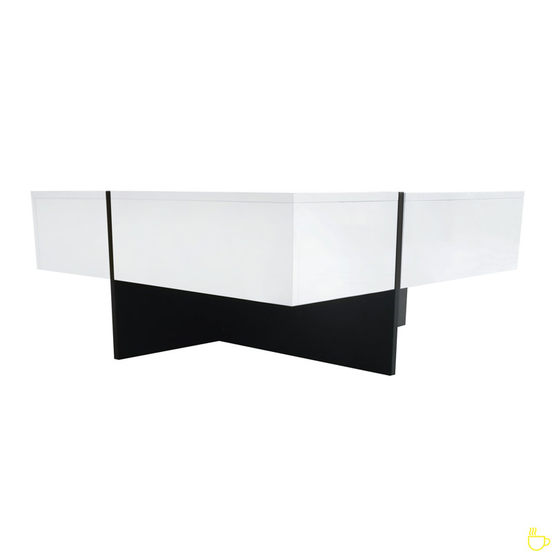 Coffee Table With 4 Hidden Storage Compartments, Square Cocktail Table With Extendable Sliding Tabletop, UV High-Gloss Design Center Table
