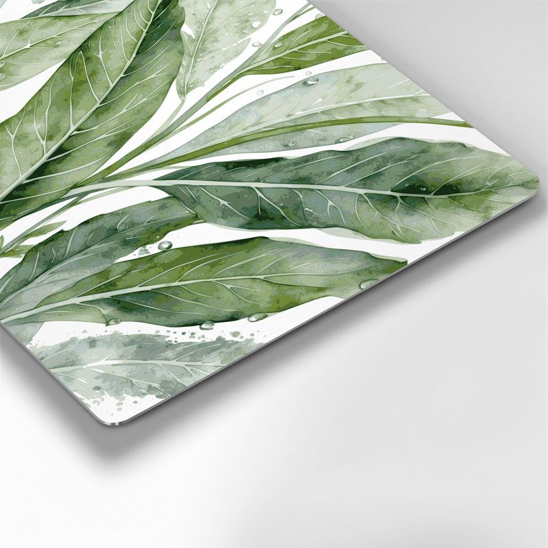 Art mural botanique vert sauge, H 132 po x l 168 po x P 0,05 po