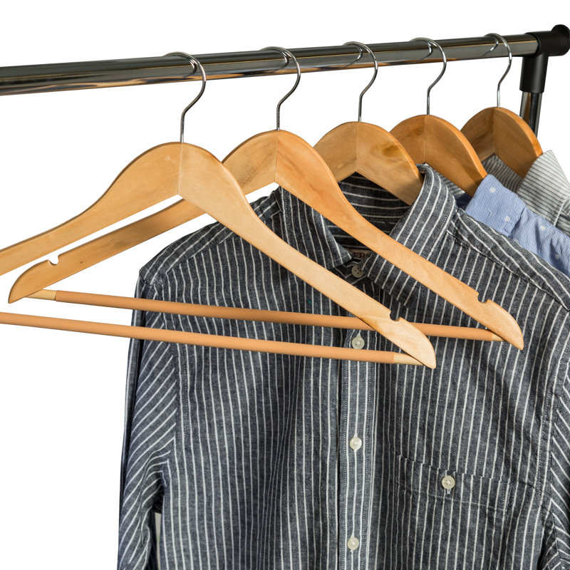 Maple Wood Non-Slip Clothes Hangers with 360° Swivel Hook, 24-Pack