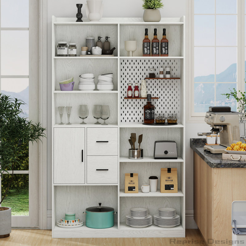 Armoire de cuisine 9 cubes avec panneau perforé et tiroir