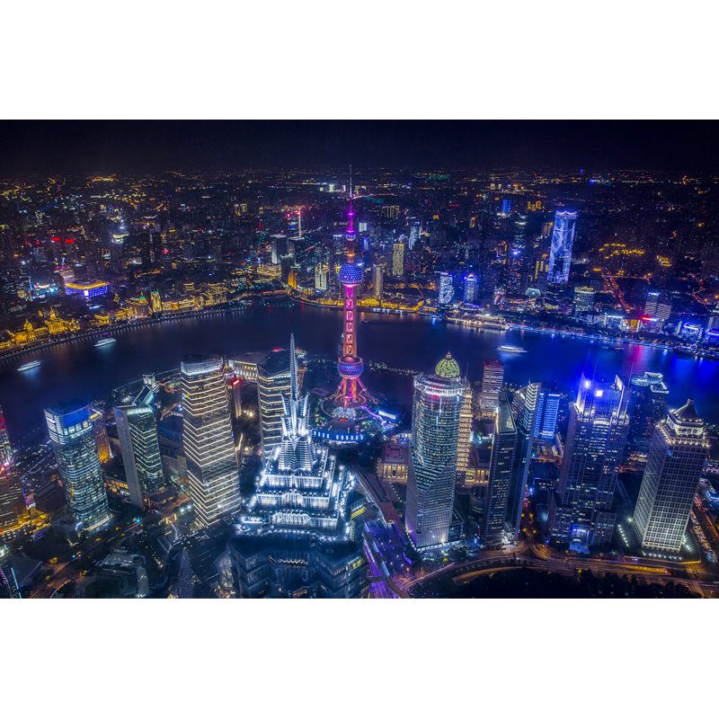 " Shanghai Cityscape " by Jaysonphotography, 24" H x 36" W