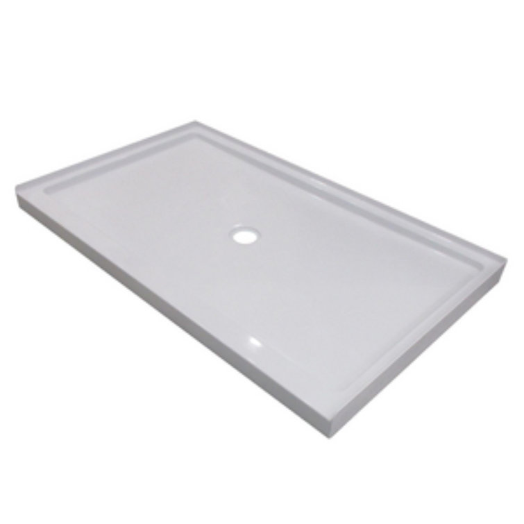 60" x 36" Rectangular Shower Base with Single Threshold and Center Drain