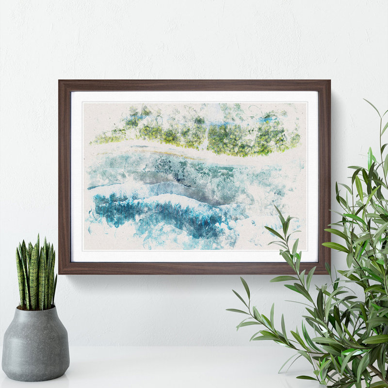 Over the Maldives - Framed Print, 62cm H x 87cm W x 2cm D, Walnut Framed
