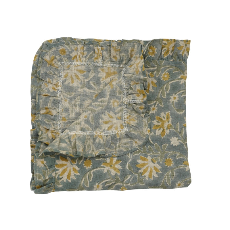 Ensemble de 4 élégantes serviettes de table fabriquées à la main 18 x 18 pouces Fabradine, Aradhna