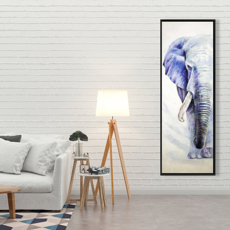 «Blue Elephant», reproduction d'art sur toile encadrée | Animaux