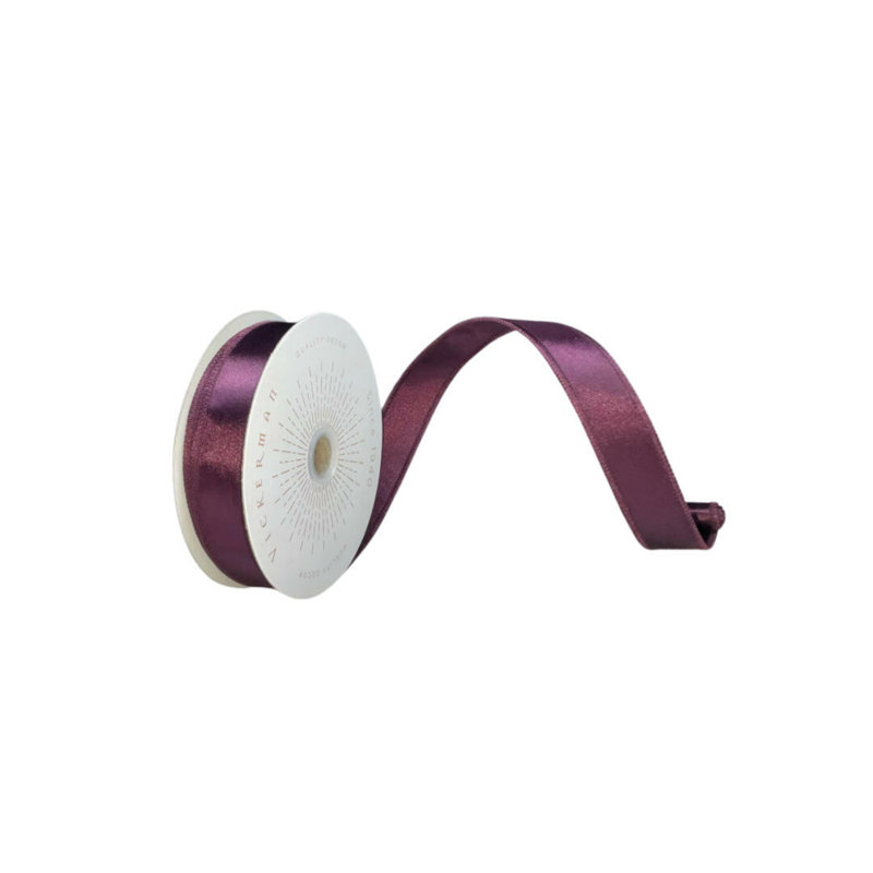 Satin Christmas Ribbon, Burgundy, 0.2" H x 360" W x 1" D
