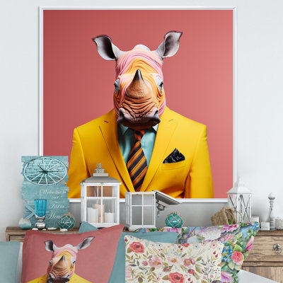 Art mural en forme de rhinocéros