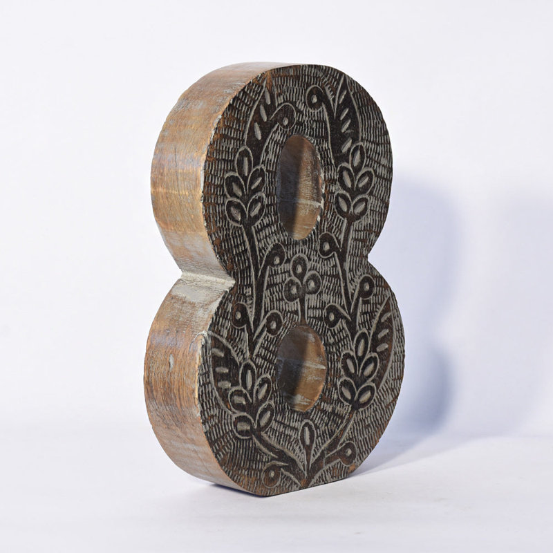 Haddam Text & Numbers Letter Block, 8, Gray