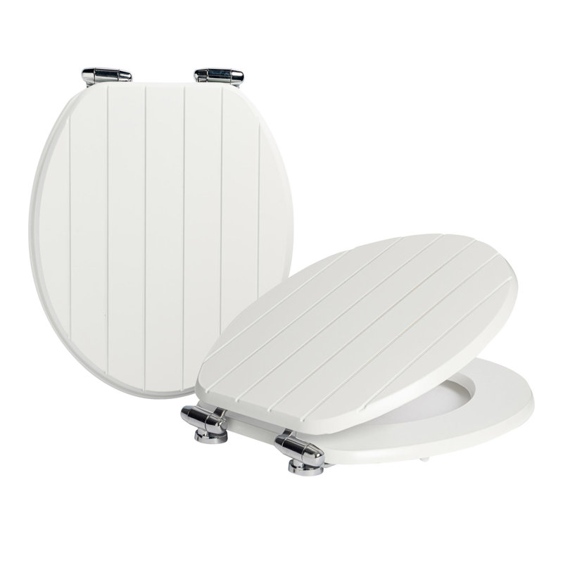 Harbour Housewares - 2x Wooden Soft Close Toilet Seats, White