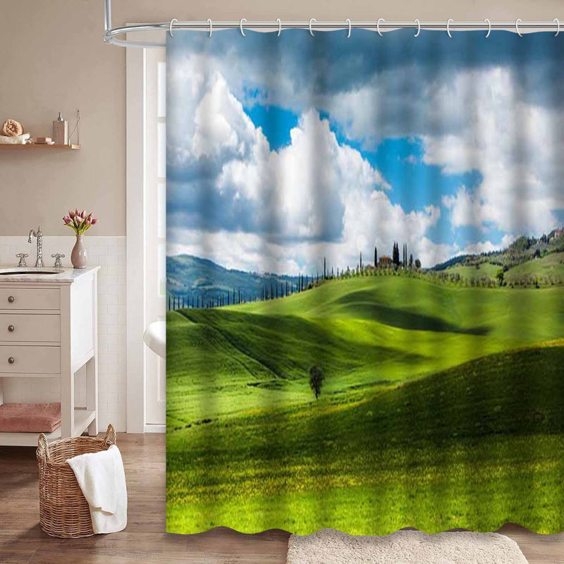 Rideau de douche transparent transparent, rideaux de douche pour la salle de bain avec 12 crochets, 72" L x 72" W
